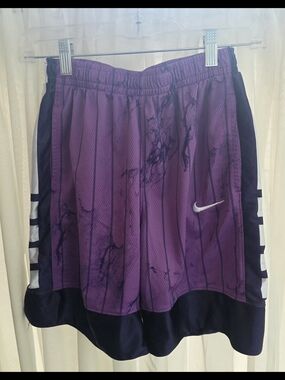 Nike Purple Marble Basketball Shorts with White Swoosh